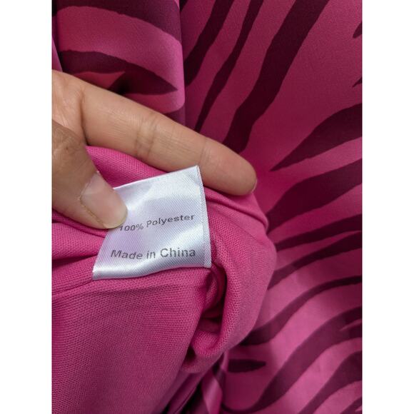 Princess Polly Women's Mini Dress Gia Pink Zebra Animal Print Cowl Neck Size 4 - Picture 12 of 16